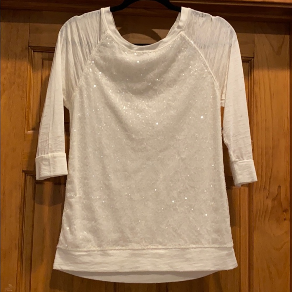 Sugar Rush Sparkling Cream Top Shirt Juniors M